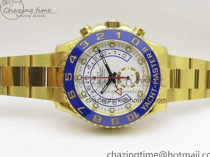 Best AAA Replica Sites Edition 3577 Bracelet II YG On YachtMaster YG Cozy 116688 Ceramic Bezel Best A White 1:1 Blue Dial JF 1224